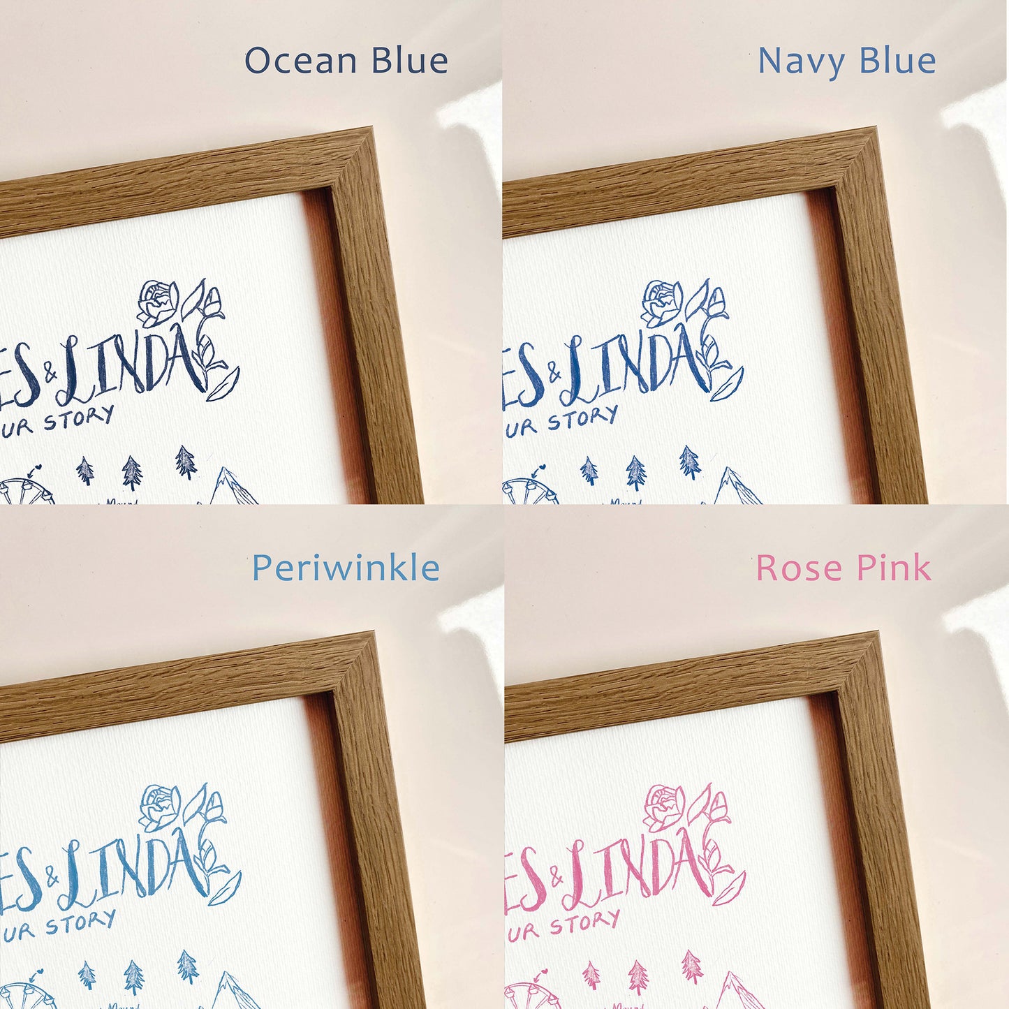 Print + Digital Custom Love Story Map